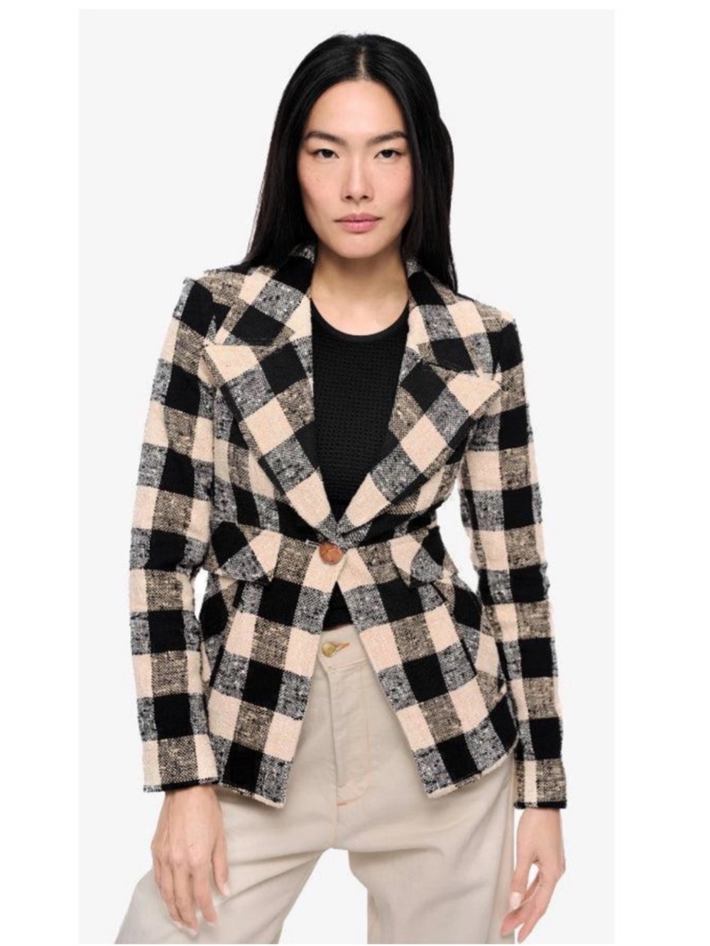 Smythe cutaway blazer buffalo check size 4